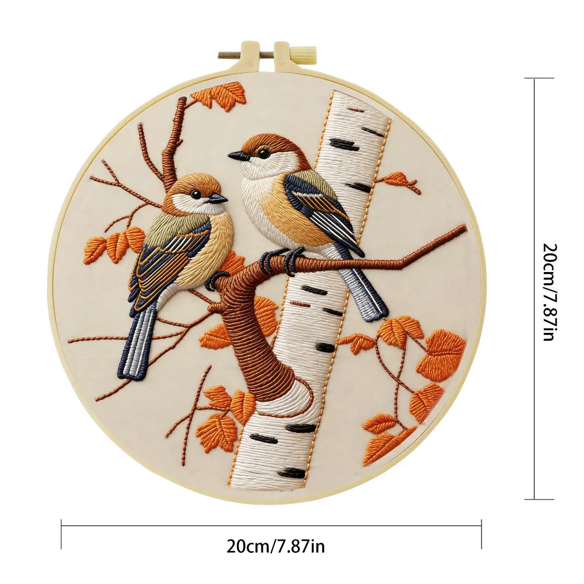 1 Stück 20X20CM/15X15CM 7,87/6,3 Zoll Tier - Vögel Stickerei Starter-Kit DIY-Kit DIY-Stickerei-Set Handarbeiten Malerei – Detail 4