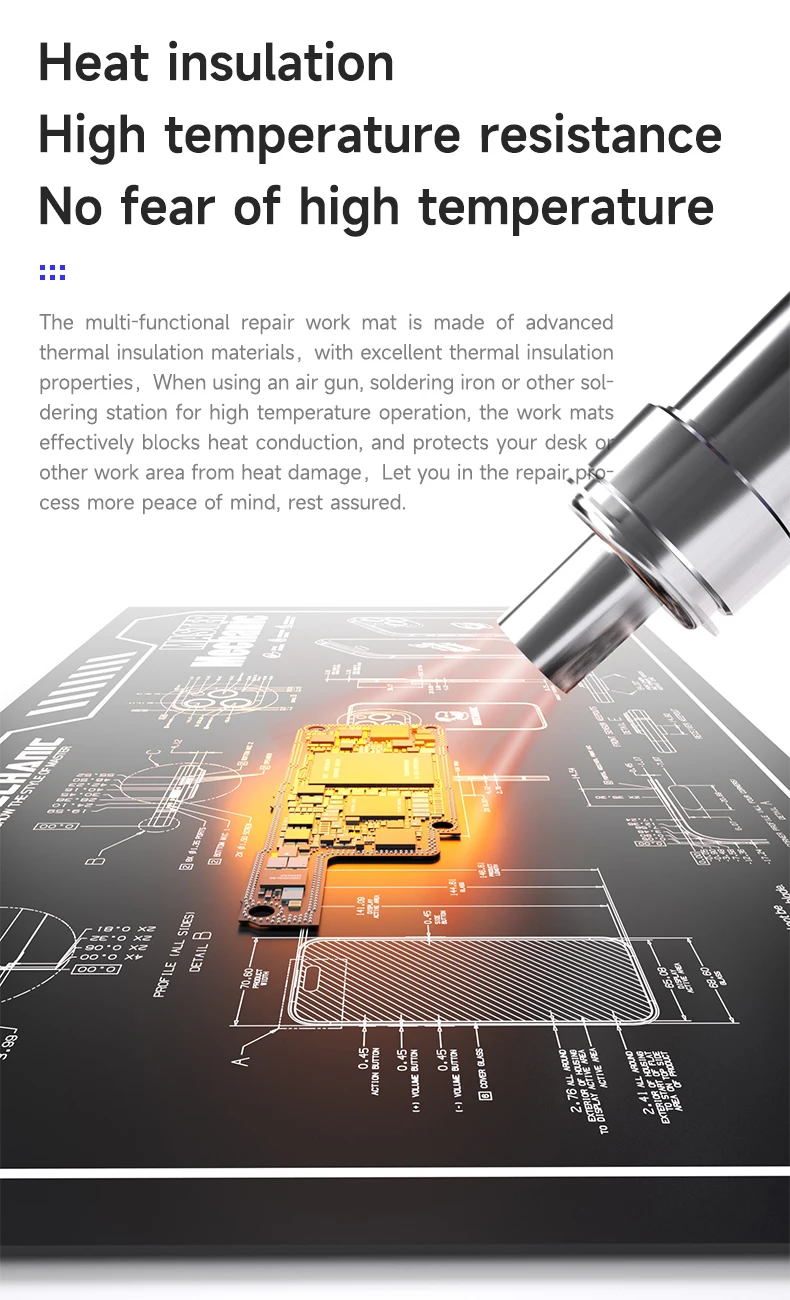 MECHANIC V77 V78 V79 Multifunction Repair Mat for Phone Maintenance Soft Heat Insulation Workstation Motherboard Fixing Pad Tool