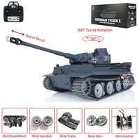 1/16 RC Tank HENG LONG 7.0 Tiger I 3818 W/ Barrel Recoil Metal Tracks Wheels IR Battle BB Airsoft Smoke Effect Cars Outdoor Toys