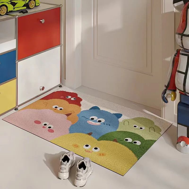 Cartoon Monster Entrance Doormat Anti-slip PVC Floor Mats Easy-clean Entry Porch Hallway Entryway Home Decor Dust Removal Carpet