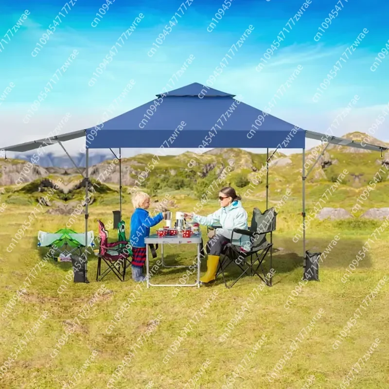 10 X 17.6 Feet Outdoor Pop-Up Canopy Tent with Dual Half Awnings Instant Setup Portable Shelter