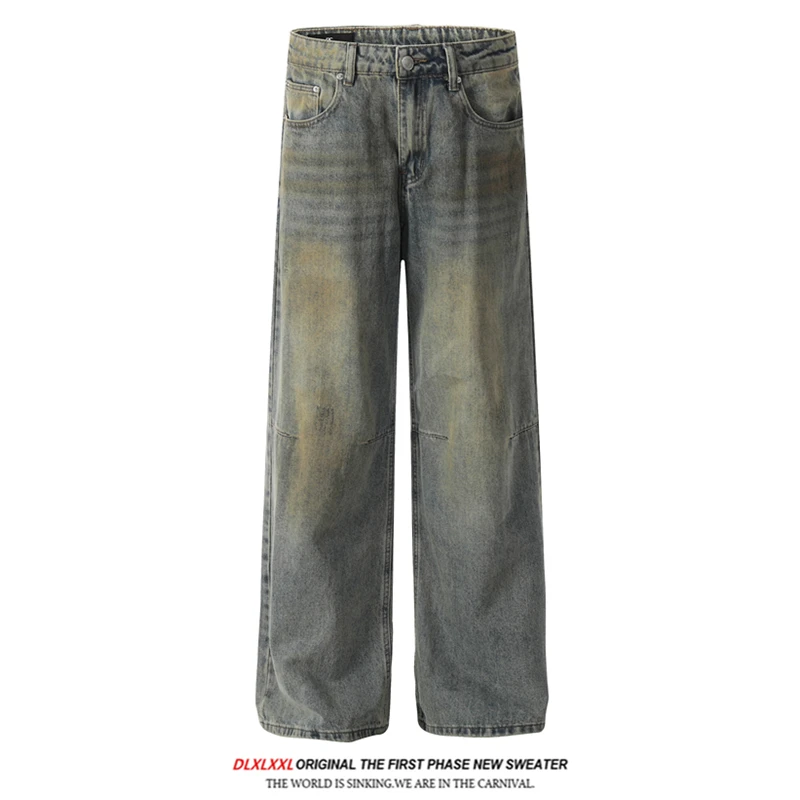 

Джинсы GXFortune Vintage Waed прямого кроя, свободные широкие брюки для мужчин и женщин, американский стиль, повседневные, свободного кроя