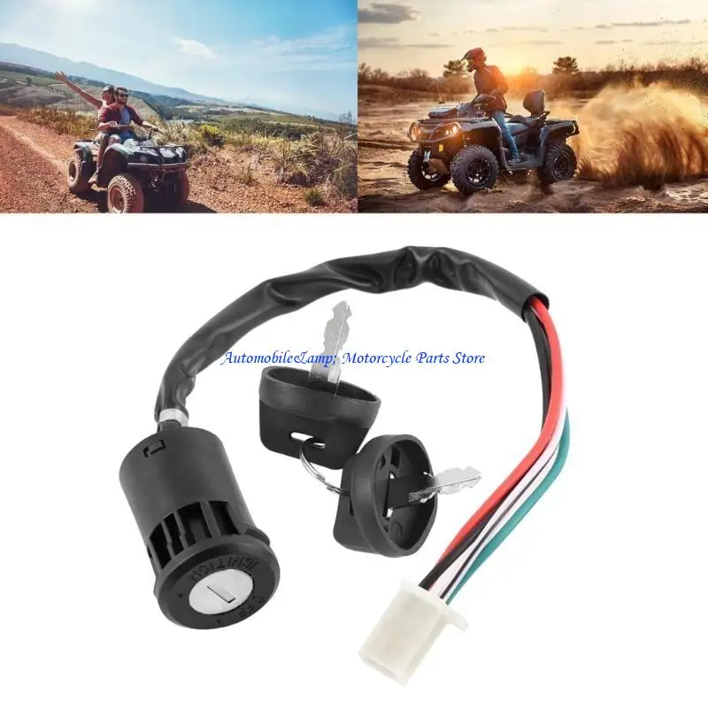 H7BD Motorcycle 4 Wire Ignition Switch with Keys for ATV Go Kart Scarkbling Universal