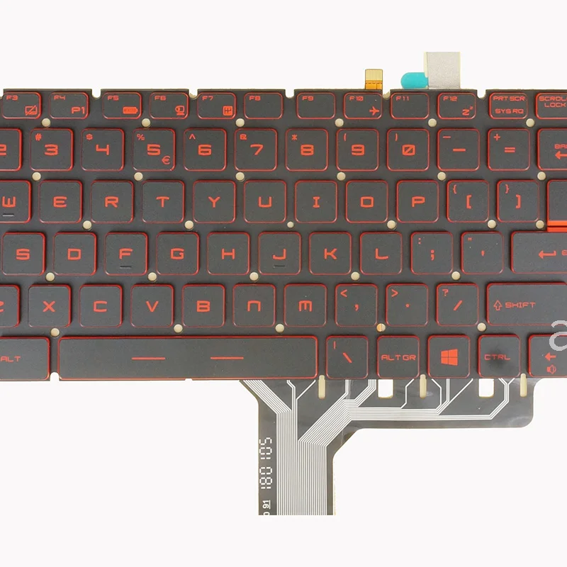 Imagem -05 - Teclado Retroiluminado Vermelho para Msi Alpha 15 A3dc A3dd A4de A4de V143422k1 Eua Reino Unido Espanhol Russo Alemão Qwertz Francês Azerty