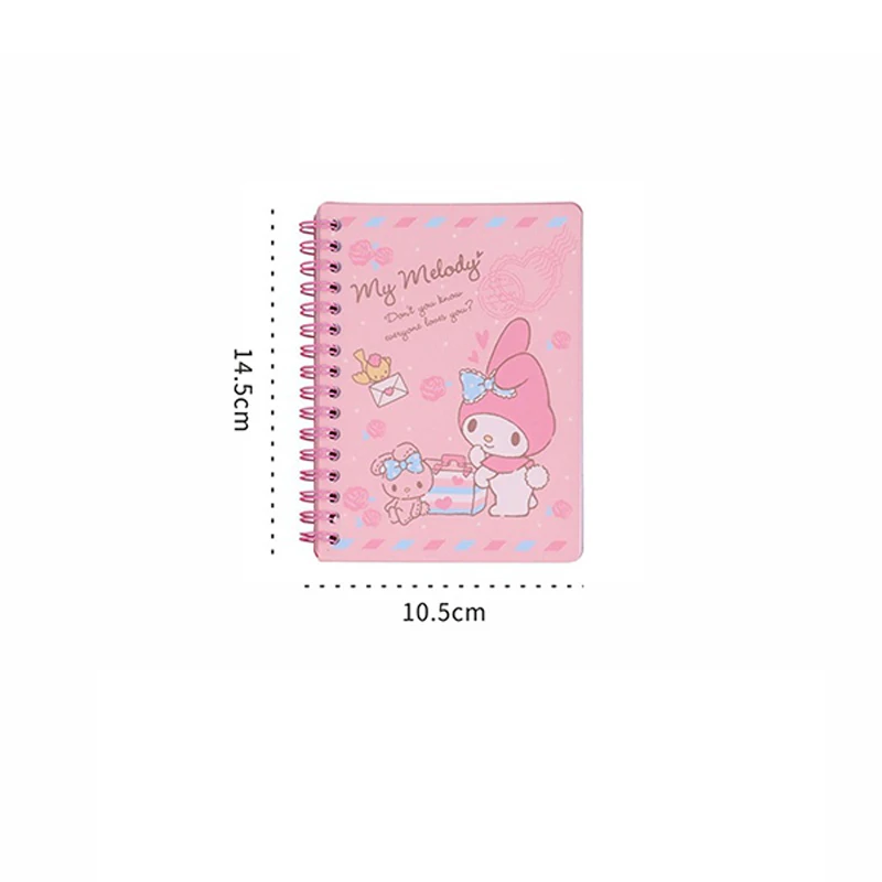 Sanrio Melody Kitty Cinnamoroll Kuromi Cartoon Kawaii Girl Portable Notebook A6 Diary Bobine De Couleur Holiday Gifts