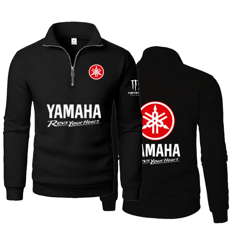 

Yamaha Men's Zippered Buttoned Collar Sweater for Autumn/Winter Warm and Loose-Fitting Solid Color Outdoor Casual Jacket for Men