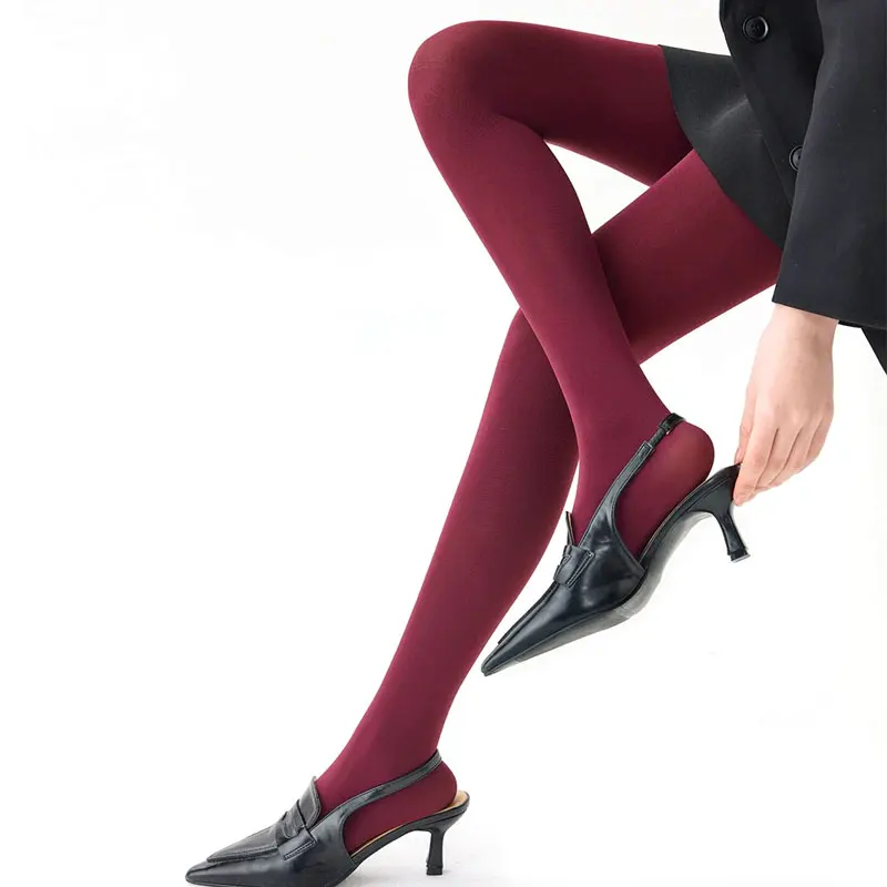 Damenstrumpfhosen Schlankmachende Strümpfe Superelastische Leggings Weinrot Kaffeebraun Sexy Damenstrumpfhosen für Frühling und Herbst
