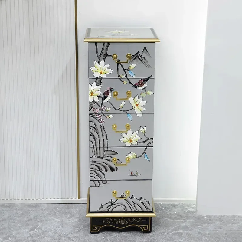 New Chinese flower stand, indoor shelf, living room chest of drawers, bonsai stand, balcony floor-to-ceiling painted flower