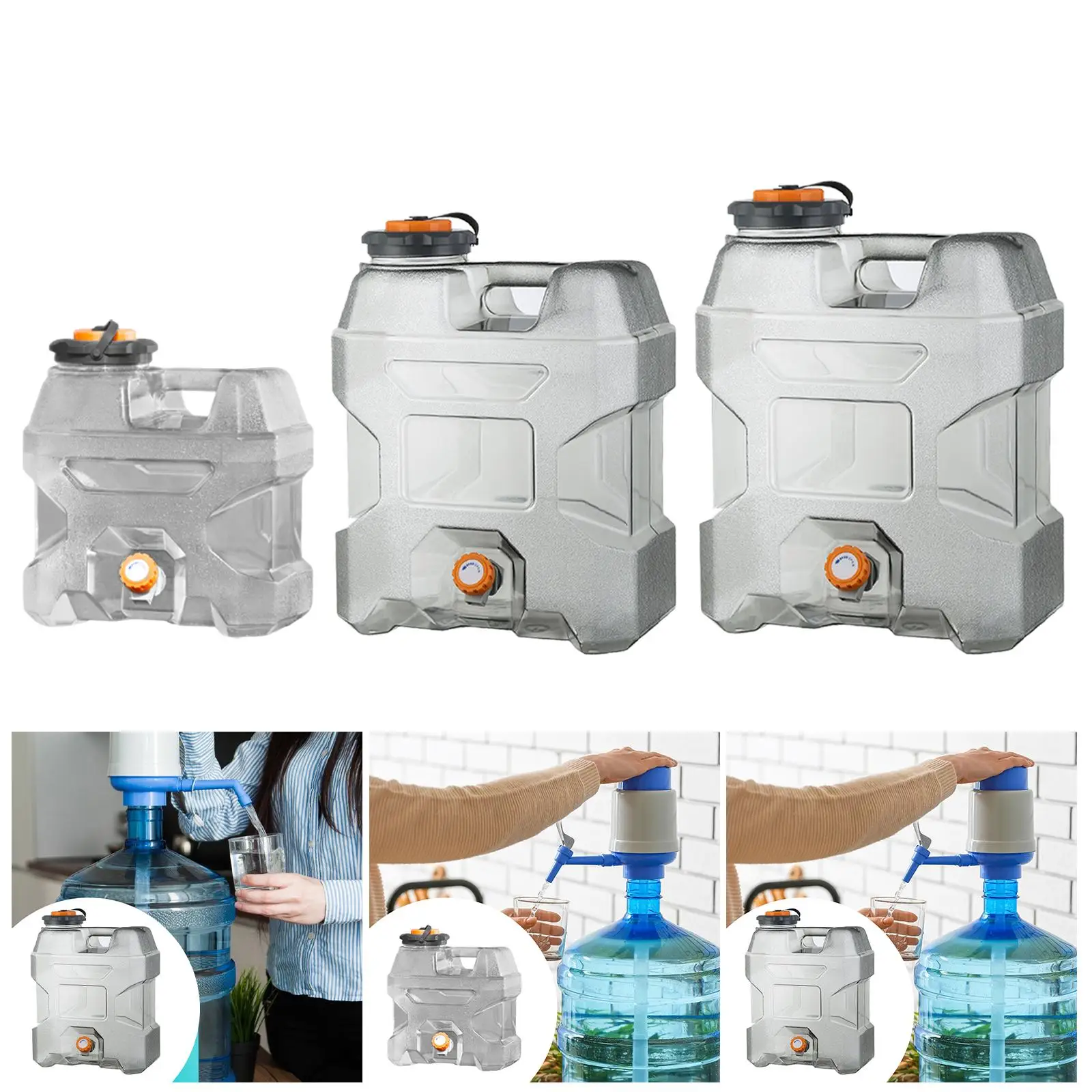 

Portable Water Bucket for Camping No Leak Reusable with Spigot Water Storage Container Water Tank for Indoor Car Fishing Kitchen