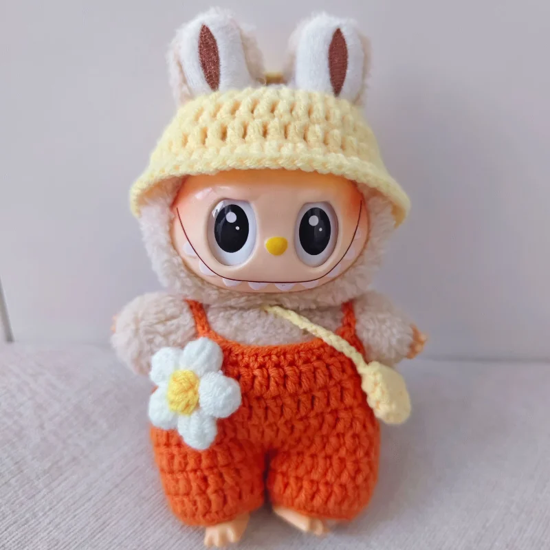 الملابس الكرتون لطيف محبوك وزرة طقم قبعات استبدال الفينيل دمى الملابس والاكسسوارات الملابس هدية ل 15 سنتيمتر Labubu V1 V2 V3 #5