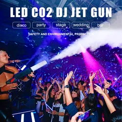 Handled LED Co2 Jet Gun Machine CO2 Gas Column Gun Smoke Fog Machine Luminous Special Effect Equipment DJ Disco Party Wedding