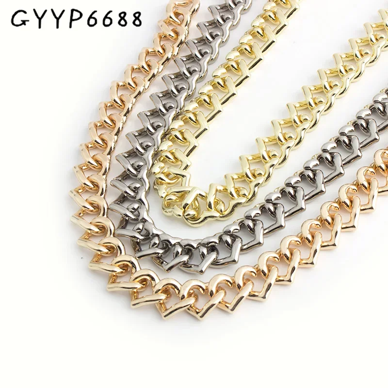 1-5 pieces Zinc Alloy 4mm thick 19mm width Heart-shaped alloy chain Travel Accessories bag chain strap