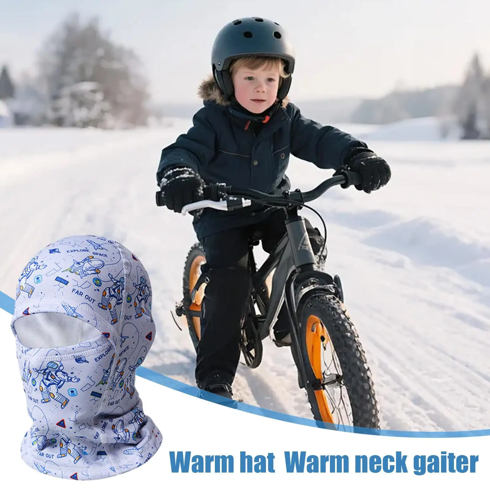 

Children's Neck Gaiter Elastic Soft Warmer Kids Face Coverings For Boy Girl Children Skiing Riding Bike Climbing Sport
