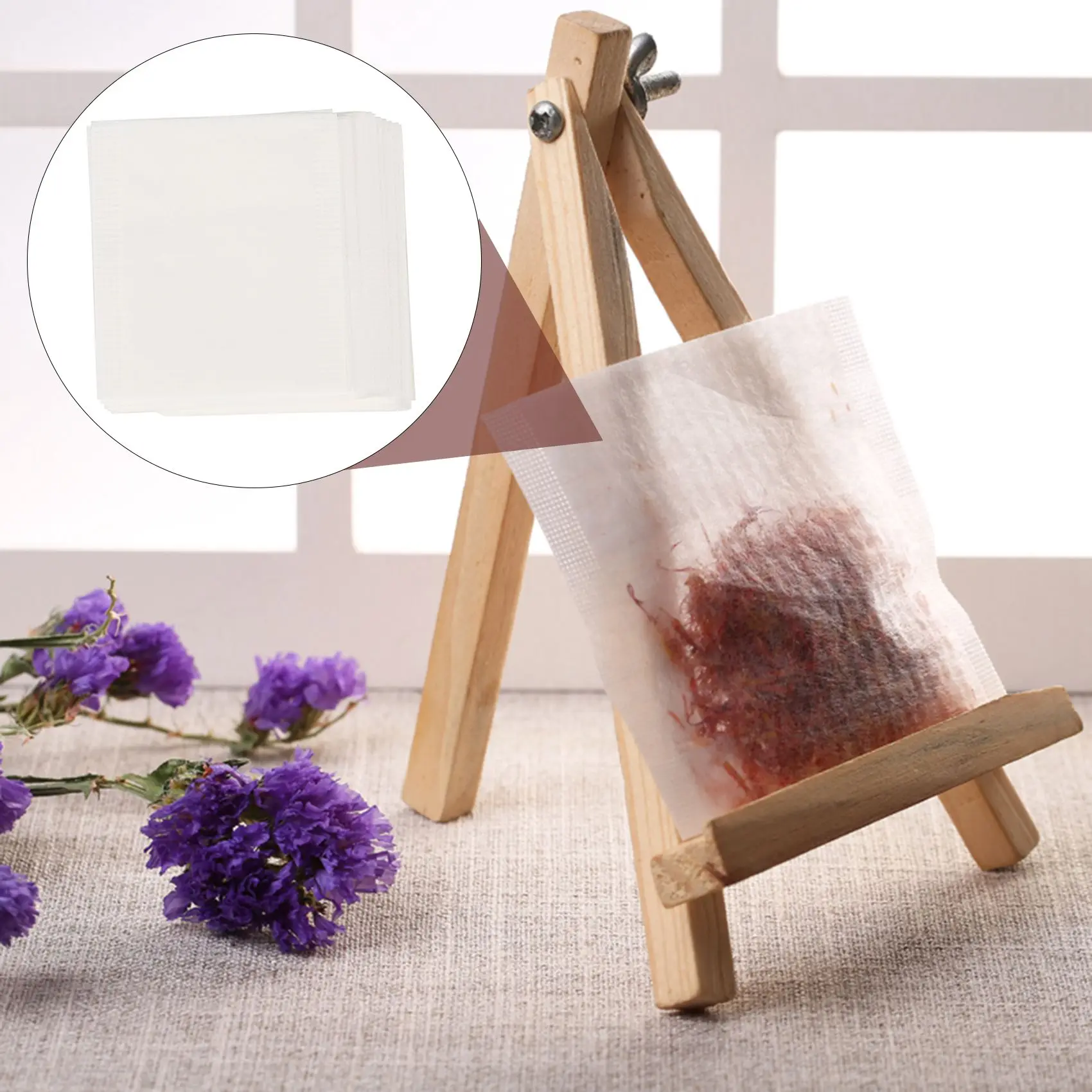 A64E 500pcs non-woven Empty Teabags String Heat Seal Filter Paper Loose Tea Bag