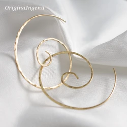 925 Silver Hammered Hoop Earrings 14K Gold Filled Earring Handmade Vintage Jewelry Brincos Boho Pendientes Earrings For Women