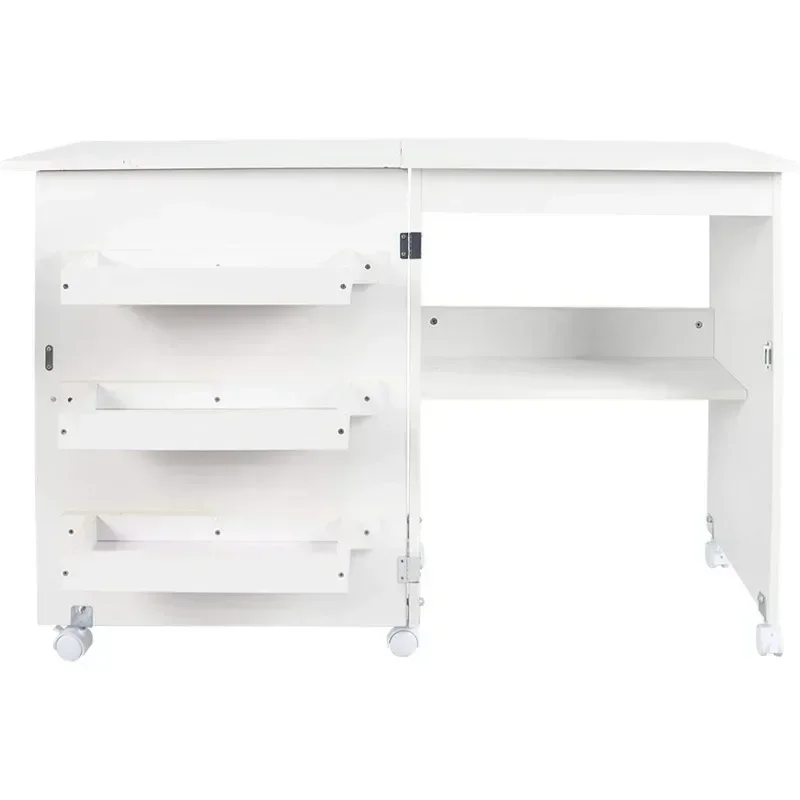 #For Sewing Table,Folding Sewing Craft Cart&Sewing Cabinet Miscellaneous Sewing Kit Art Desk with Storage Shelves and Lockable C