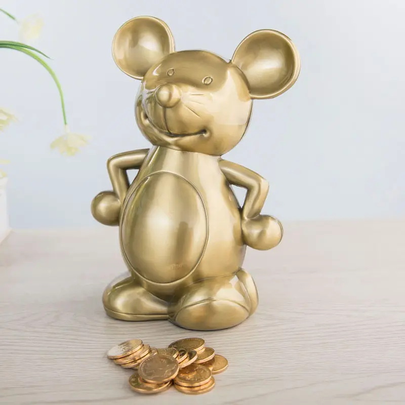 Metal European Creative Large Piggy Bank Personalized Gift Cute Waist Mouse Piggy Bank Zodiac Children's Gift