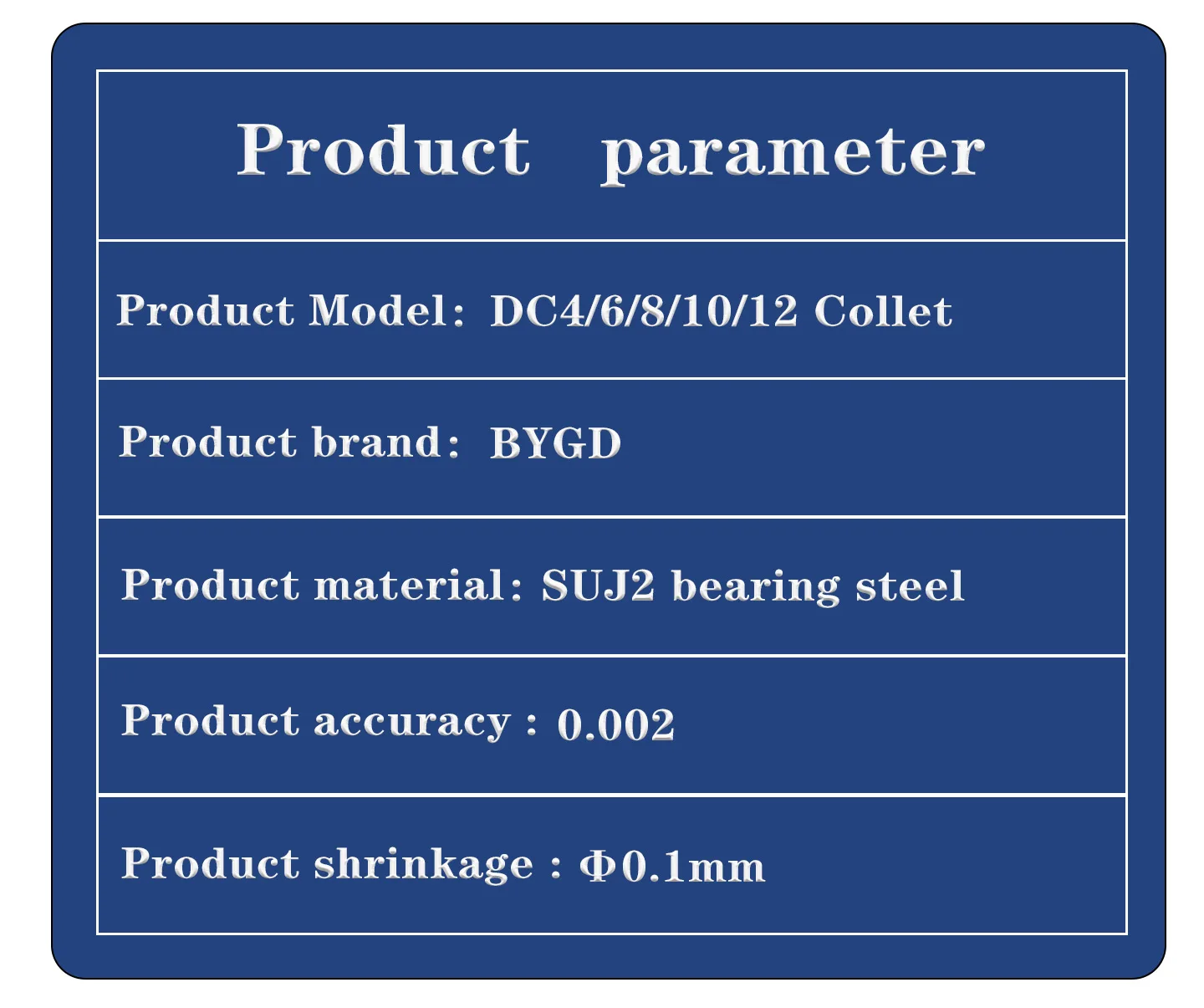 BYGD DC-Spannzangen SDC-Spannzangen Pull Back DC4 DC6 DC8 DC10 DC12 Spannzangenhalter BT30 BT40 SK40 HSK63 Werkzeughalterhalterung Werkzeugspannzange – Detail 1