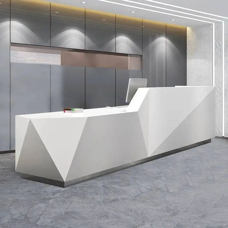 High Quality Promotion Reception Desks Customer Modern Checkout Service Reception Desks White Desk Schreibtisch Office Furniture