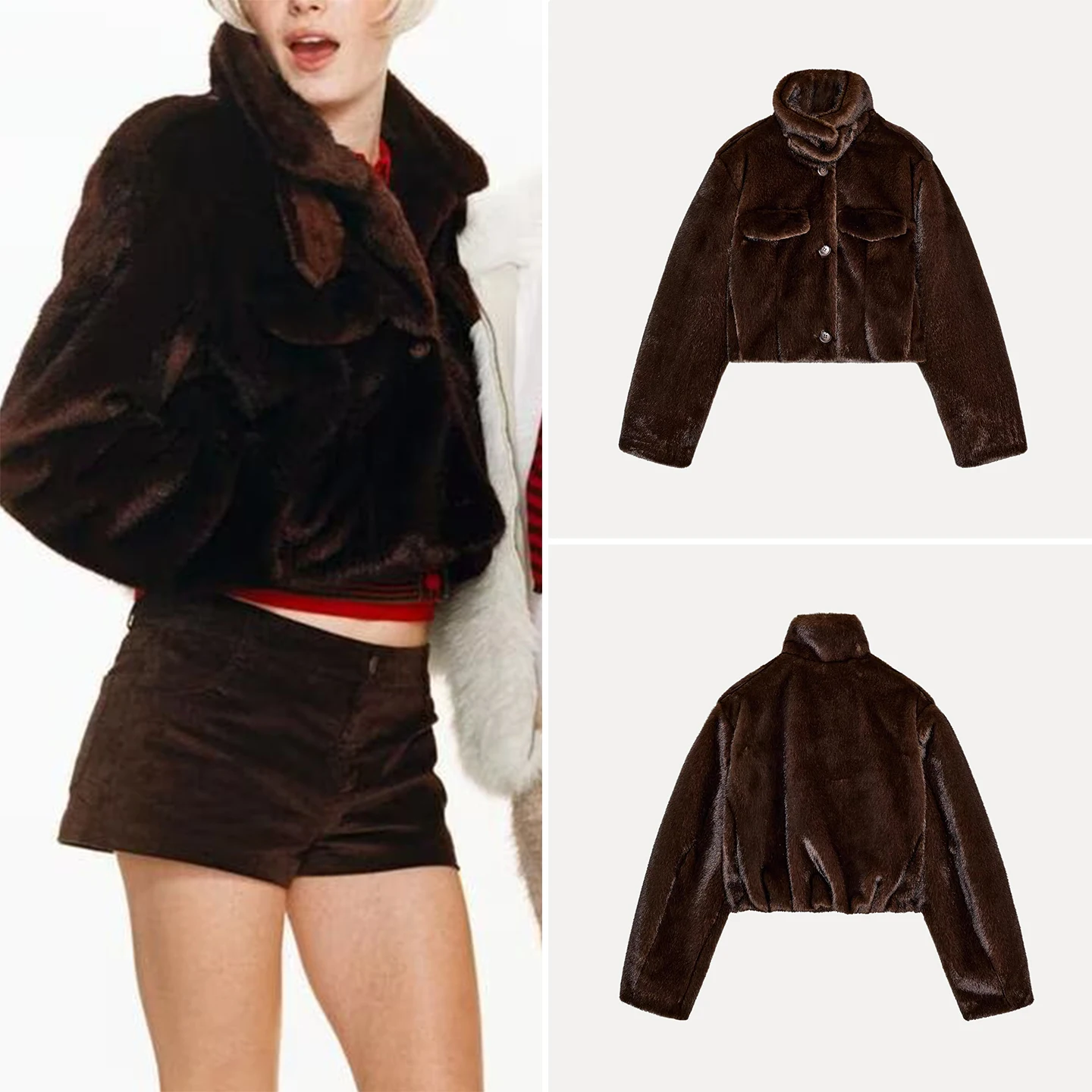 

Z Women's Faion ort Jaet 2025 New Sle Versatile Personali Quali European Sle Loose Fit Long Sve Coat