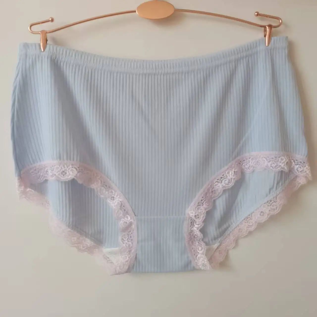 Женские хлопковые трусы, 3 шт./упак., сексуальные трусики больших размеров с кружевным украшением, нижнее белье, цвет розовый, бежевый, синий, 4XL 3XL
