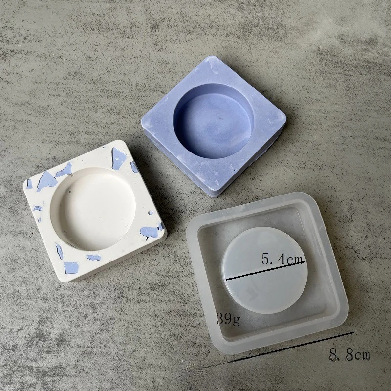 Molde de arranjo de velas, redondo, pentagrama, flor, castiçal quadrado, moldes de resina de gesso