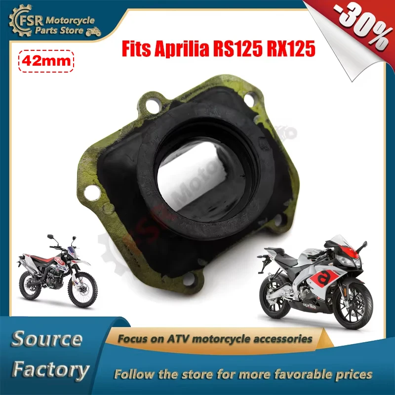 Conector de carburador del colector de entrada de 42MM/34MM, compatible con Aprilia RS125 RX125 AF1 FUTURA PEGASO, recto