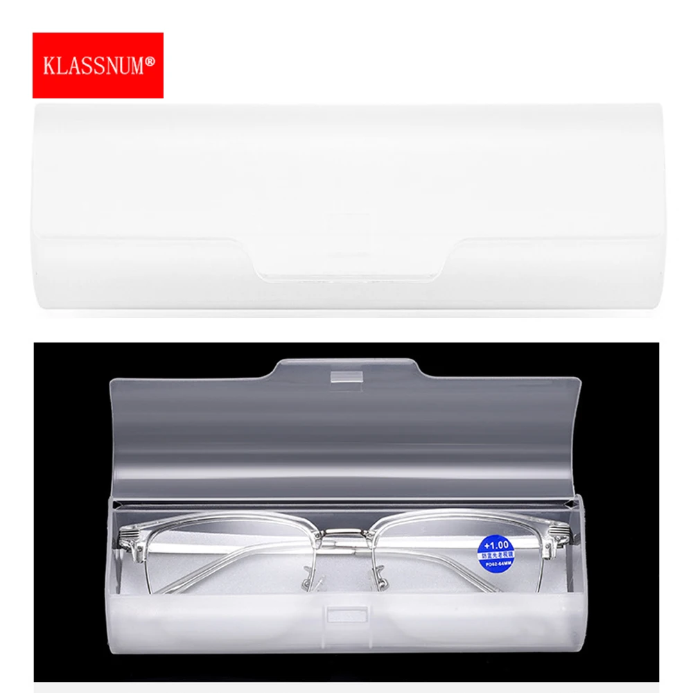 KLASSNUM Matte Plastic Transparent Glasses Case Lightweight Presbyopia Glasses Box High-End Material Myopia Glasses Storage Box