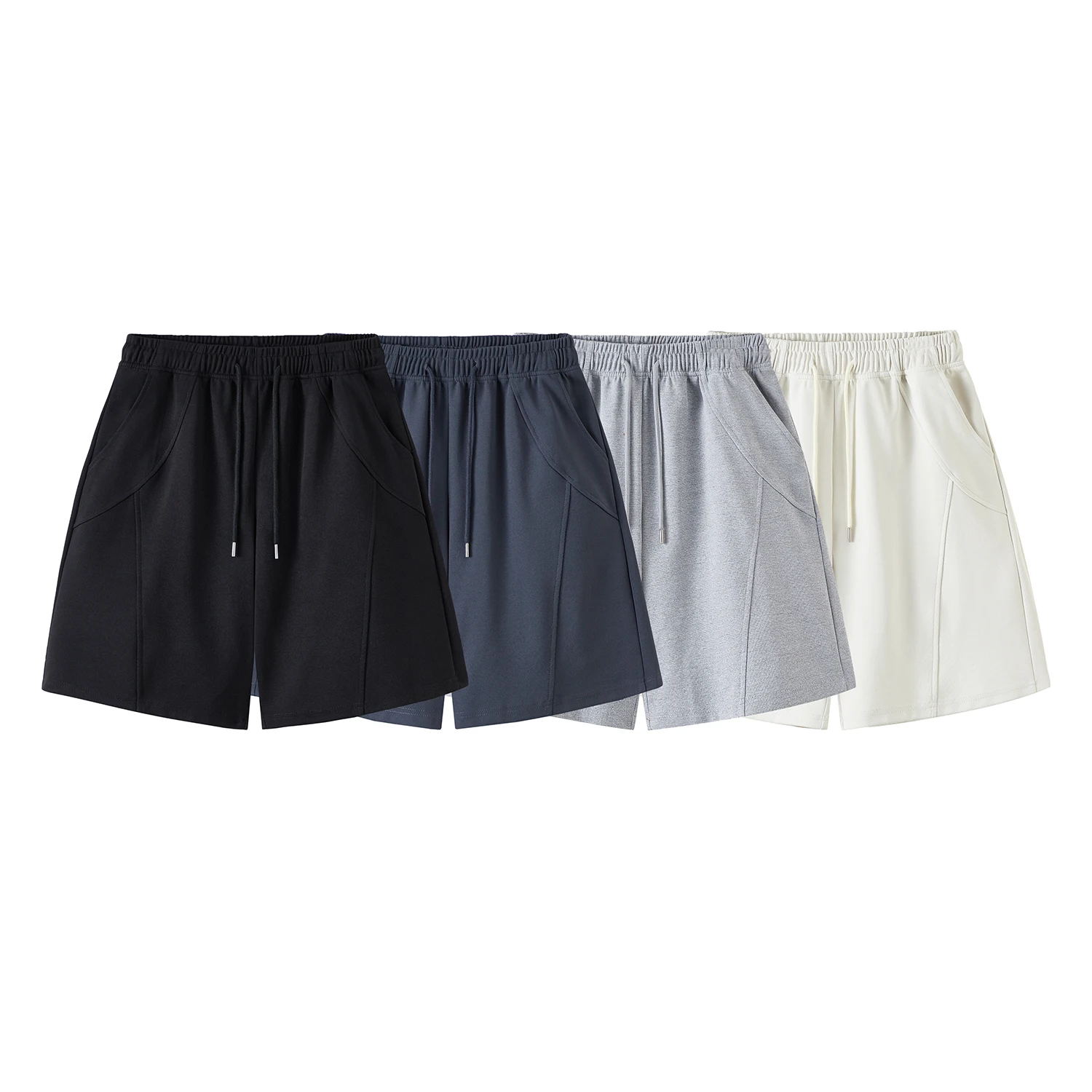 Men Thin Light Cool Touch Casual Five Point Shorts American Hip Hop Loose Fit Wrinkle Resistant Multi Color Trousers