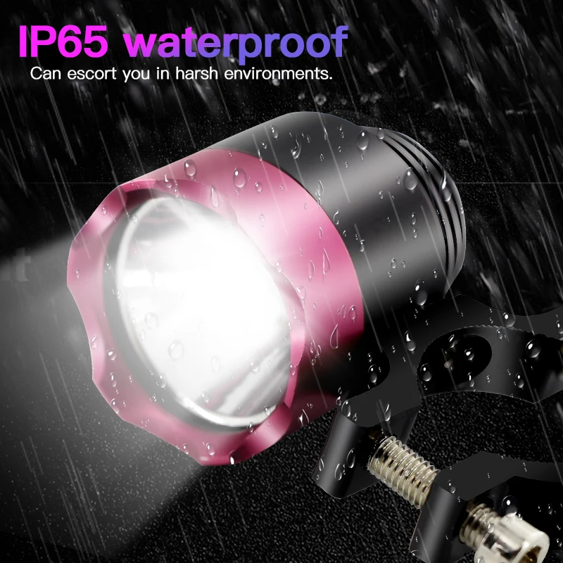 SAARMAT 1pcs Led Auto Motorcycle Headlight Spotlight Fog Light 6W 1000Lm with XML-T6 Chip Car Styling Moto Bike White DC12 24V