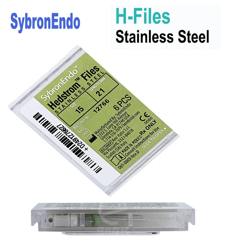 21/25mm Kerr H-files SybronEndo Stainless Steel Hedstrom Files Dental Root Canal H Files Hand Use Endodontic Size15-40