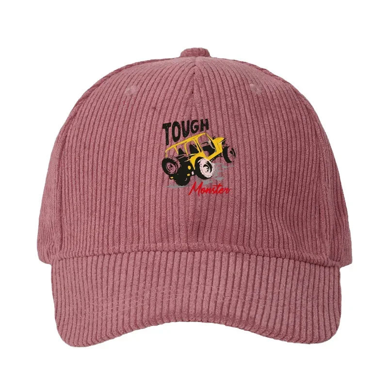 Corduroy Baseball Cap Men Off-Road Vehicle Pattern 4x4 Adventure Outdoor Sun Hat Adjustable Dad Cap Desert Outdoor Motocross Hat