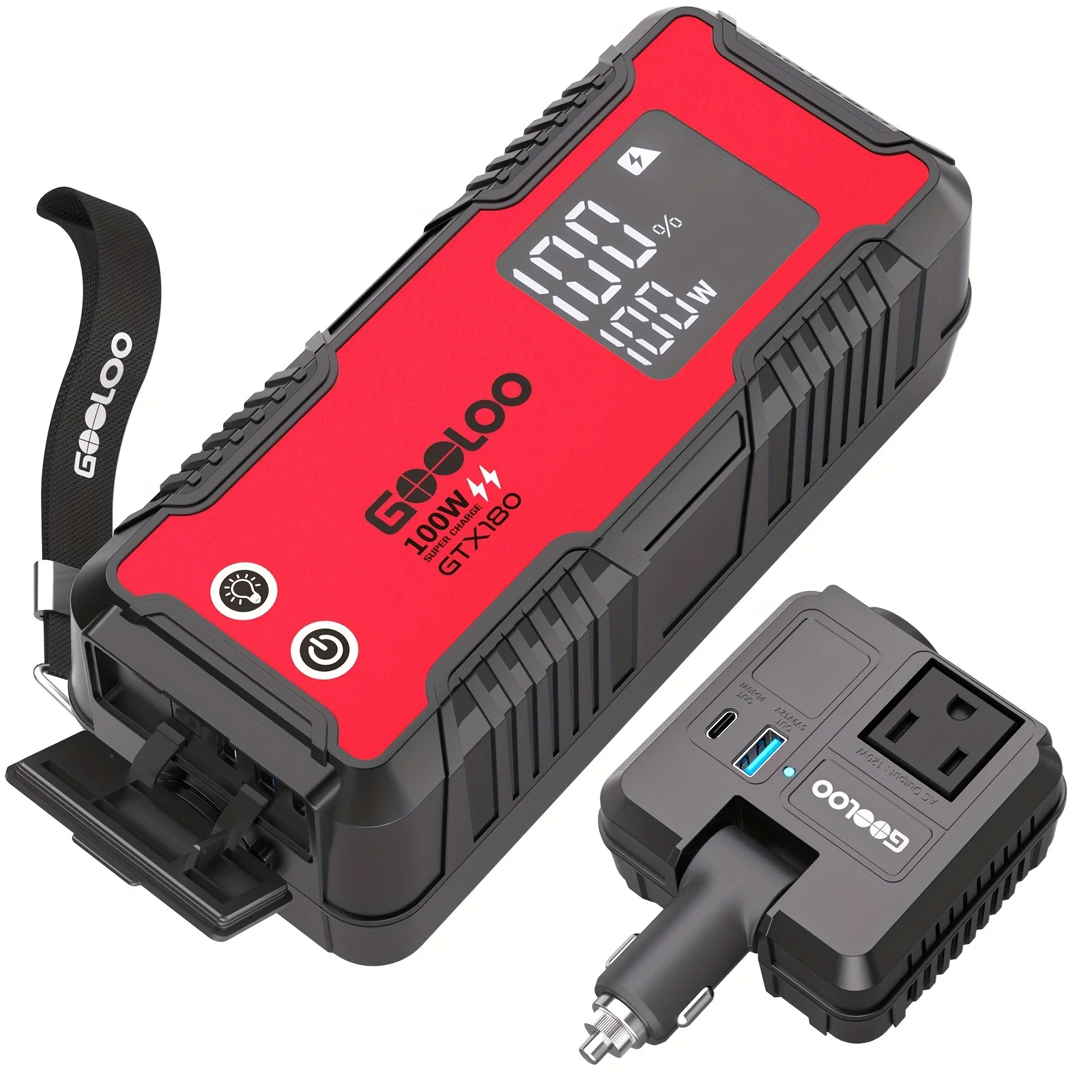 

GOOLOO GTX180 180Wh Portable Power Station 50000mAh Power Bank Solar Generator,USB Mini Generator Portable LED Flashlight
