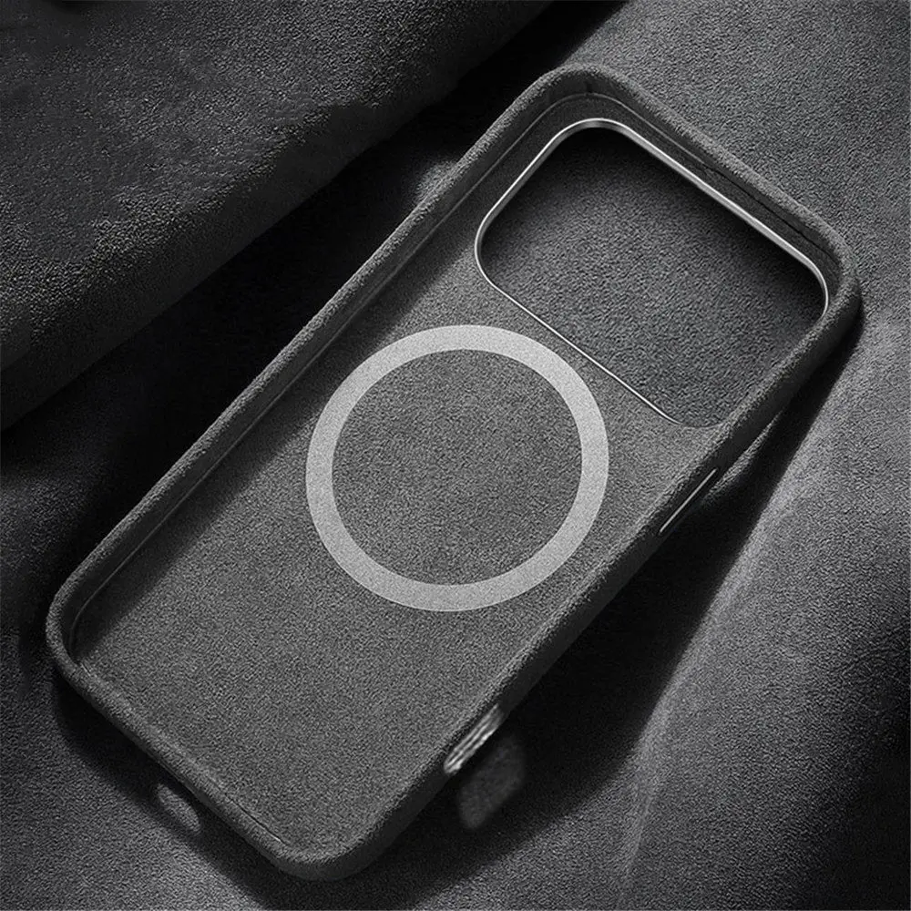 

Замшевый кожаный чехол для беспроводной зарядки премиум-класса для iPhone 17 Pro Max Air 17 Pro, чехол с ощущением кожи