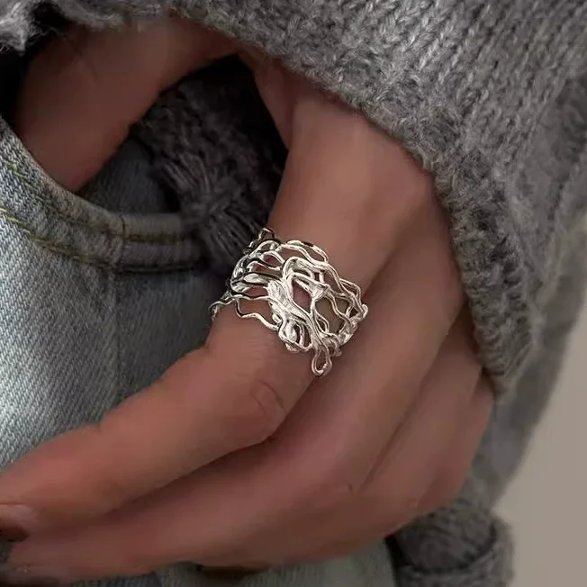 New 925 Sterling Silver Adjustable Stackable Vintage Ring, Gift for Her