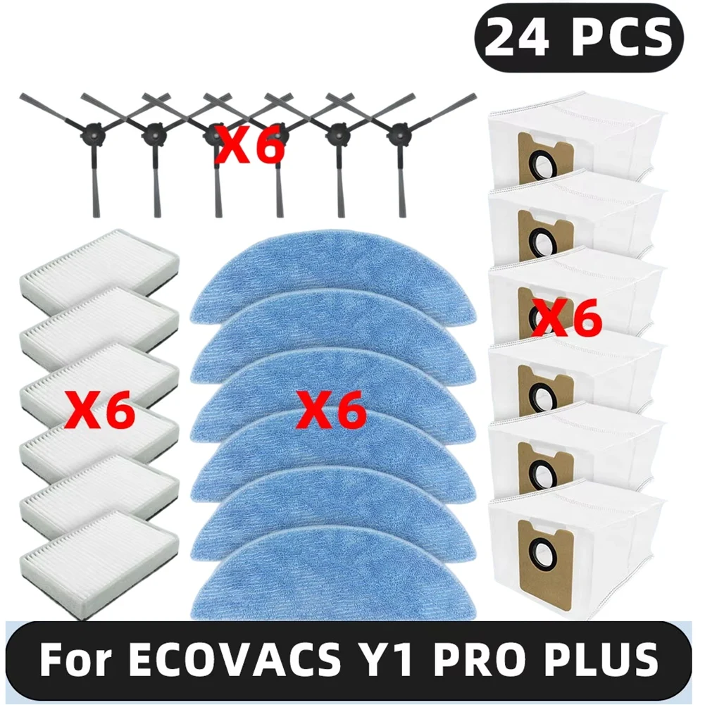 

ABZA-Essential Maintenance Parts For ECOVACS YEEDI Y1 PLUS / Y1 PRO PLUS - Side Brush, Hepa Filter, Mop Cloth, And Dust Bag