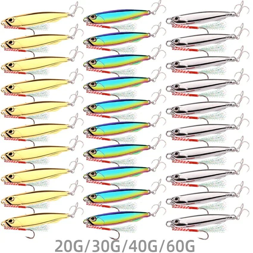 

10/30PCS Plating DUO Metal Jigs Lures 7g 10g 15g 20g 30g 40g 60g Jigging Crankbait Jig Fishing Lure Pesca Saltwater Lures