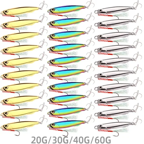 10/30 Uds. Señuelos chapados DUO Metal Jigs 7g 10g 15g 20g 30g 40g 60g Jigging Crankbait Jig señuelo de Pesca señuelos de agua salada