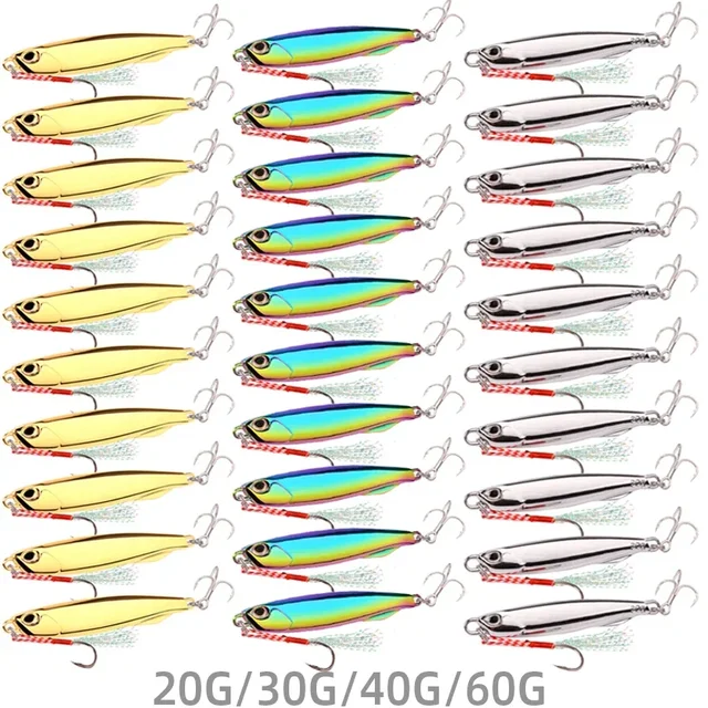 10/30PCS Plating DUO Metal Jigs Lures 7g 10g 15g 20g 30g 40g 60g Jigging Crankbait Jig Fishing Lure Pesca Saltwater Lures