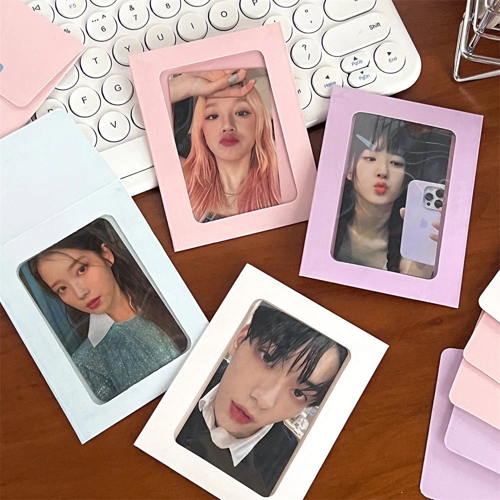 5 Stück Macaron Farbe Umschlag Hülle transparente Papier Umschlag Tasche Kpop Idol Foto Schutzhülle Briefpapier