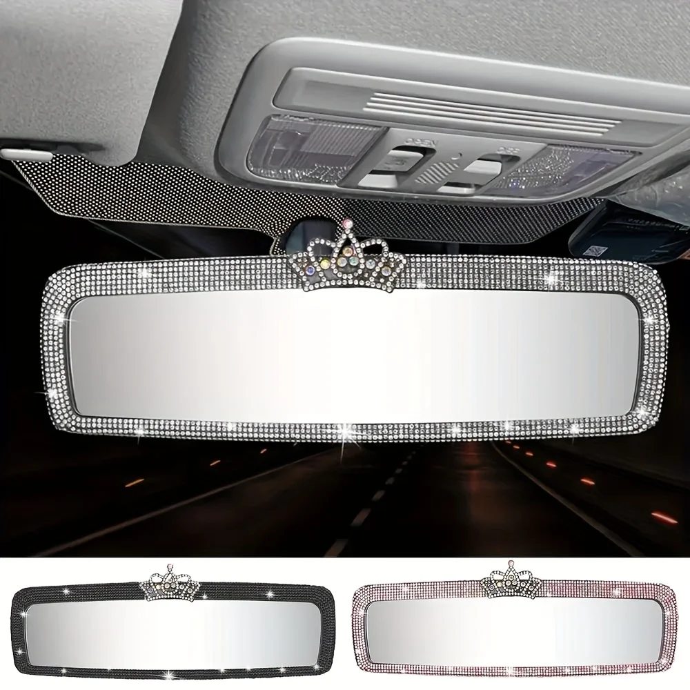 

Car Makeup Mirror Diamond Material Portable Auto Sun-Shading Visor Mirrors Car Interior Mirror Universal Car-styling Fit Women