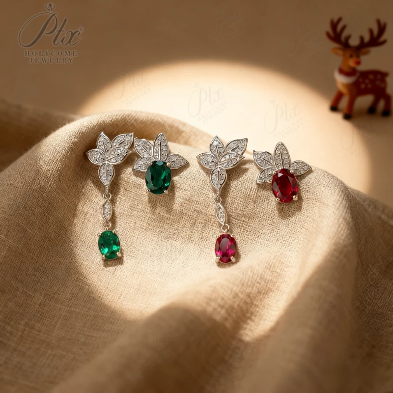 

Серьги овальной огранки с рубином/сапфиром/колумбийским изумрудом 0,8-7 карата, ювелирные изделия с выращенными в лаборатории, подарок на Рождество, Пасху, гипоаллергенные