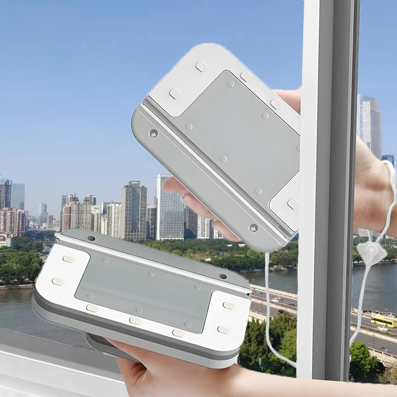 

Регулируемый магнитный стеклоочиститель, 1 шт., эффективный инструмент для чистки стекол для высотных и автомобильных глазурованных окон, прочная щетка для стеклоочистителей