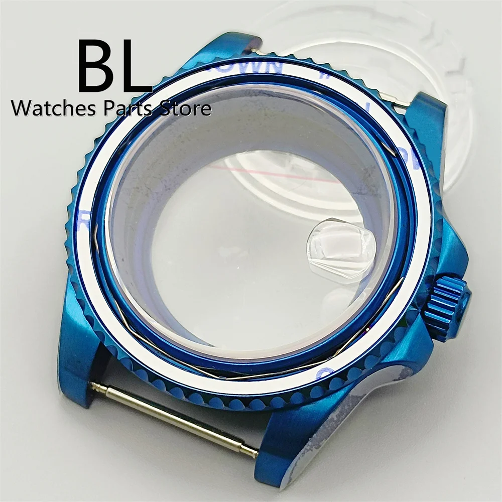 BLIGER 40mm Blue Watch Case 316L Stainless Steel Sapphire Glass Fit NH34-36 ETA28242836 DG2813 3804 Miyota 8205 8215 Movement