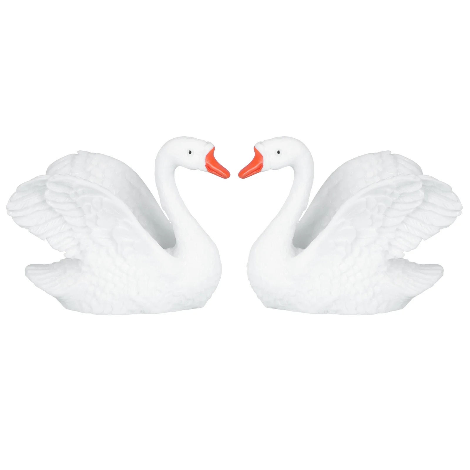 2 قطعة زينة راتينج البجعة ديكور حديقة صغيرة المناظر الطبيعية الصغيرة تماثيل الحيوانات مشغولات الراتنج الزخرفية المشهد الصغير الحيوان #2