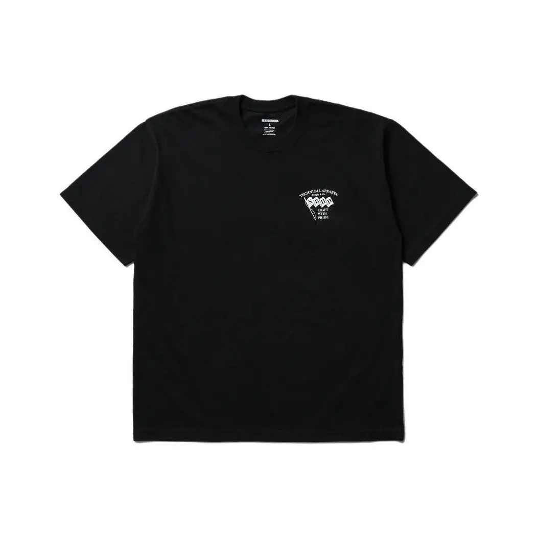 NEIGHBORHOOD Japanese Streetwear Letter Print Crew Neck Loose Versatile Drop‑Shoulder Unisex Short‑Sleeve T‑Shirt