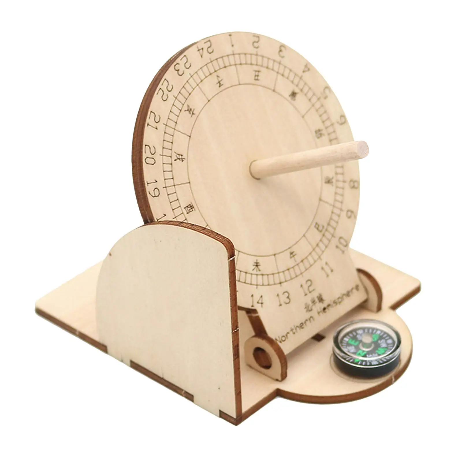 2xEquatorial Sundial Clock Toy Students Junior Teaching Aid Scientific Model