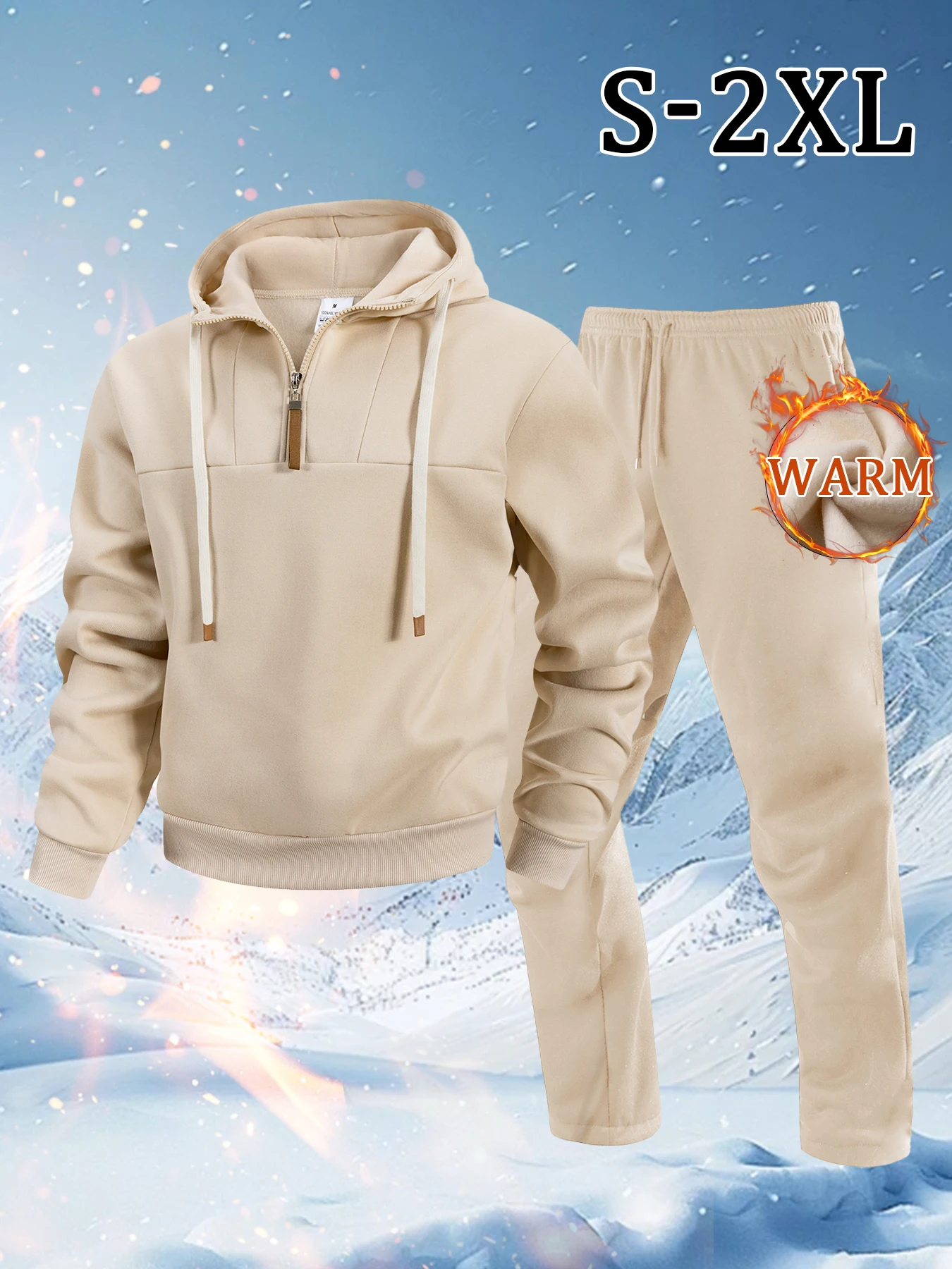 

Spring Autumn Men Tracksuit Hooded Long Sleeves Sweatshirts Sweatpants 2 Piece Set Daily Outdoor Jogging Men Clothing Sportswear