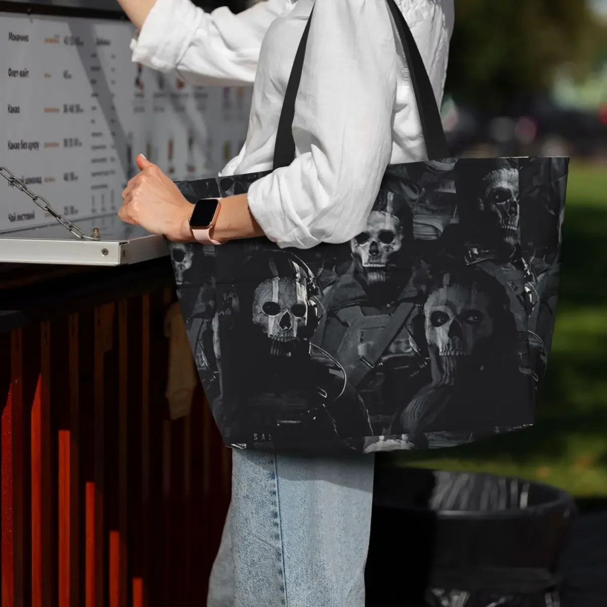

Simon Ghost Riley Beach Tote Bag Sport Gym Yoga Duffle Large Tote Bag Women Travel Bag Fitness bag