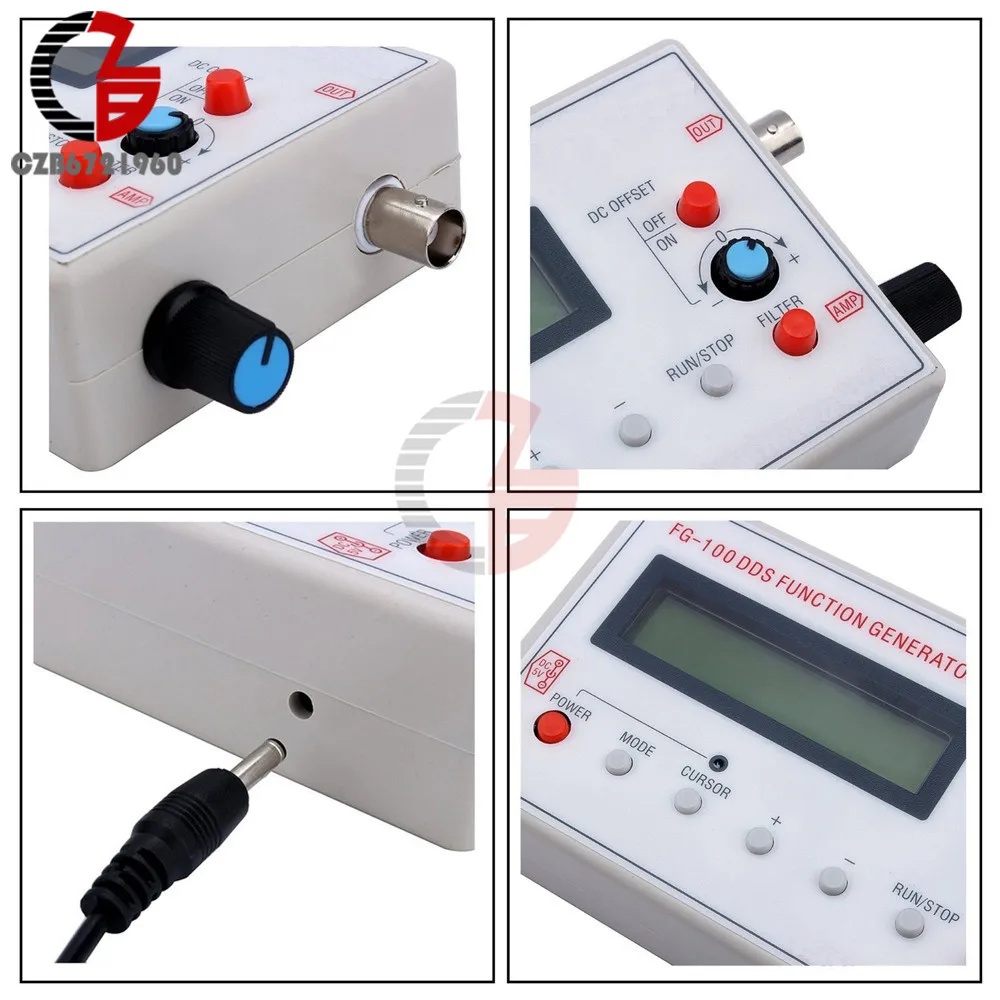 DC3.7-10V Signal Generator Module FG-100 DDS Function Signal Generator Frequency Counter 1Hz - 500KHz Signal Source Module